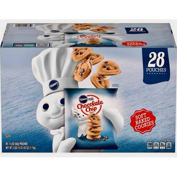 Pilllsbury Soft Baked Mini Chocolate Chip Cookies Pack of 28 each 1.5oz
