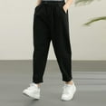 thumbnail image 2 of Mitankcoo Women's Cotton Relaxed Pants - Elastic Waist with Pockets - Casual Comfort Long Trousers, 2 of 4