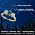 thumbnail image 2 of Gem Stone King 18K Yellow Gold Plated Silver London Blue Topaz and Lab Grown Diamond Engagement Ring for Women | 2.10 Cttw | Round 6MM | Gemstone November Birthstone | Size 8, 2 of 6