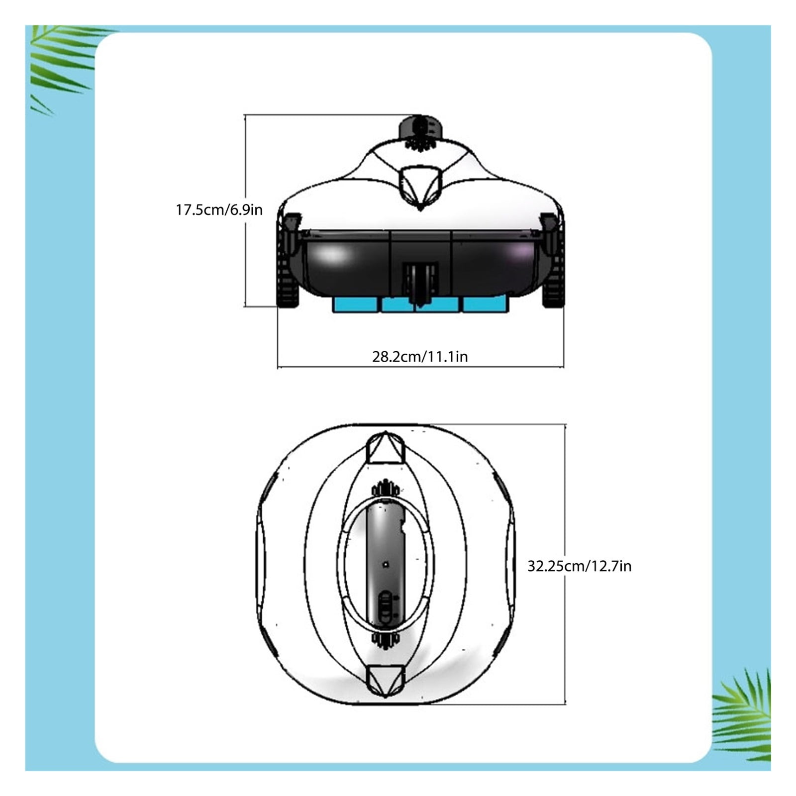 Full Automatic Robotic Pool Cleaner Self-Parking Cordless Pool Vacuum Cleaner Robot