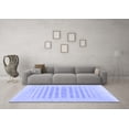 thumbnail image 3 of Ahgly Company Machine Washable Indoor Round Solid Blue Modern Area Rugs, 7' Round, 3 of 4