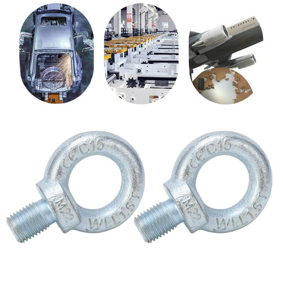 2PCS Lifting Ring Galvanized Carbon Steel Eyebolts Deep Threaded Lifting Shoulder Eyebolt Hardware, Track Mount Tie Down Eyelet Anchoring Kit For Tie Down Straps