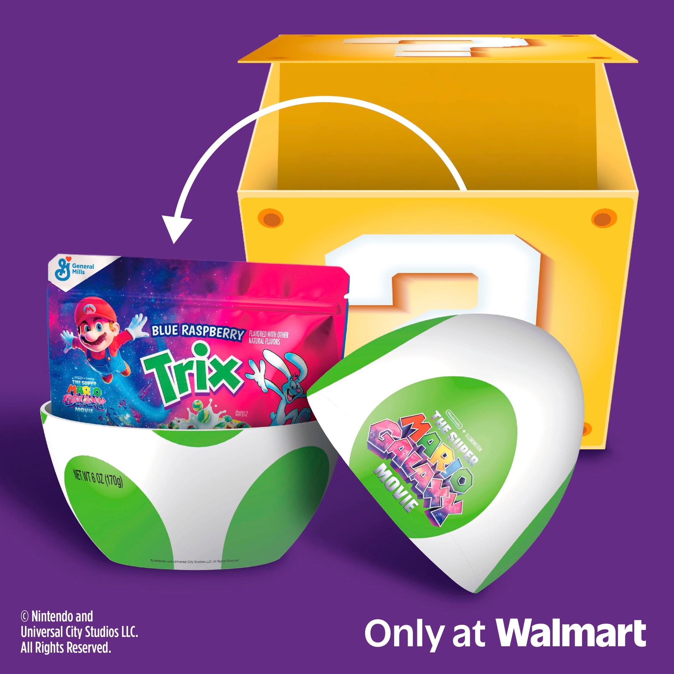 Super Mario Mystery Box with Yoshi Egg and Blue Raspberry Trix