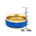 thumbnail image 4 of ELYA Jewelry Women's Blue Crystal Stones Gold Plated Stainless Steel Band Ring (8mm Wide), 4 of 4