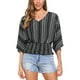thumbnail image 1 of INSPIRAR CHIC Blusas de Verano Boho de Cuello en V con Estampado de Chifón, Blusas con Mangas Dolman de Batwing XS Negro, 1 of 6