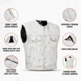 thumbnail image 3 of Daniel Smart Men’s Canvas Motorcycle Vest – Club Style Sleeveless Riding Vest with Multiple Utility Pockets, 3 of 3