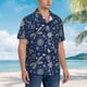 thumbnail image 3 of Balery Dark Blue Christmas Camisas hawaianas de manga corta para hombre, camisas playeras de corte holgado, camisas de vacaciones con botones,XX-Large, 3 of 7