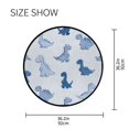 thumbnail image 5 of 36.2 Inch Round Floor Mat Cute Blue Dinosaurs Carpet Decor Rug for Living Room Bedroom, 5 of 6