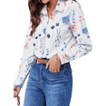 thumbnail image 4 of Fantaslook Womens Button Down Shirts Boho Floral Printed Long Sleeve Blouses Business Work Shirt Dressy Casual Loose Tops, 4 of 10