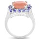 thumbnail image 2 of 6.70 Carat Genuine Peach Moonstone and Tanzanite .925 Sterling Silver Ring QJ Model, 2 of 3