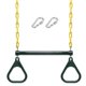 thumbnail image 1 of Trapeze Swing Bar and Rings Heavy Duty Playground Swing Set with 47' Plastic Coated Chains and Cara, 1 of 5