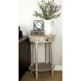 thumbnail image 3 of DecMode 20" x 27" Light Brown Wood Whitewashed Oval 1 Drawer Accent Table, 1-Piece, 3 of 14