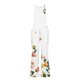 thumbnail image 4 of Gibobby pantalones deportivos Mono largo de estilo playero suelto con estampado hueco lateral y tirantes informales para mujer(Blanco， XL), 4 of 5