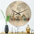thumbnail image 2 of Designart 'World Famous Monuments' Modern Wood Wall Clock, 2 of 5