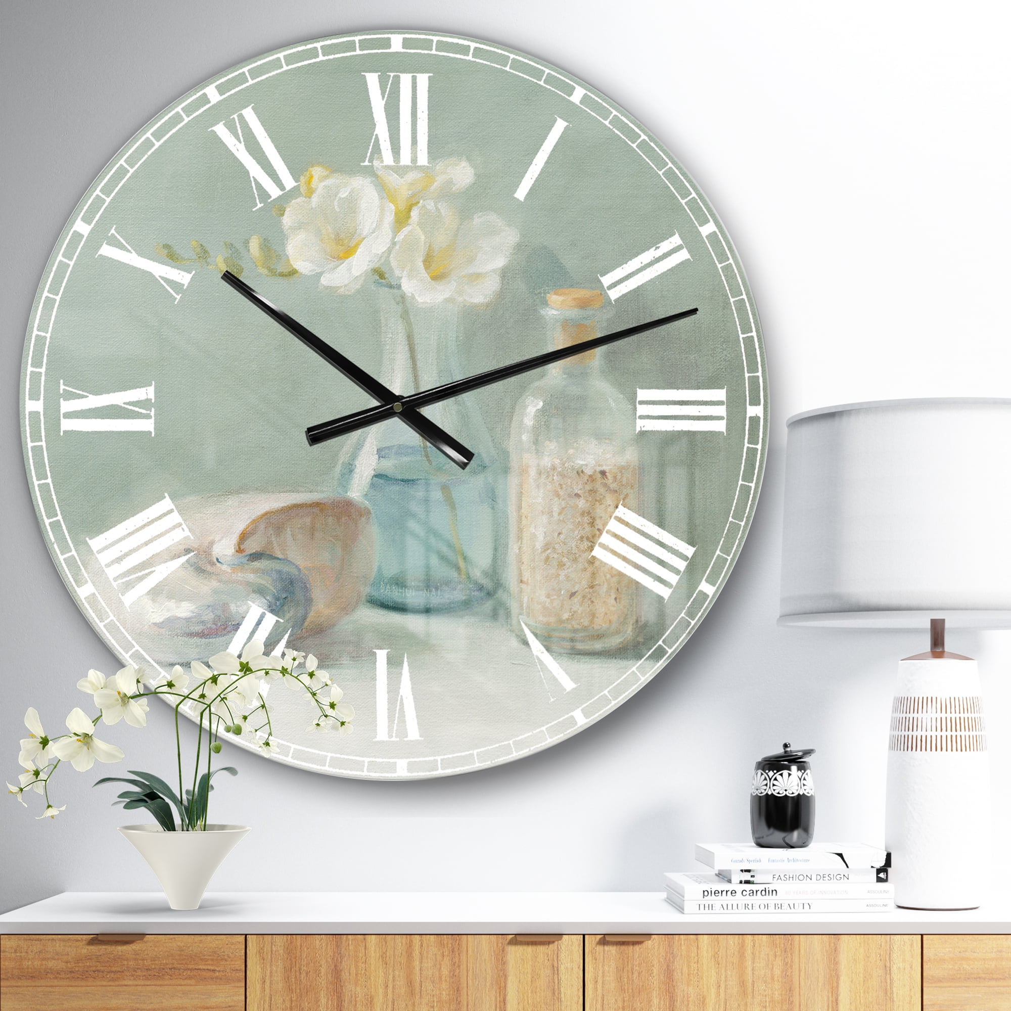 Designart 'Pastel Bath II' Farmhouse wall clock