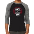 thumbnail image 1 of Men's Raglan Baseball Word Art T-shirt - Music Notes Skull, 1 of 2