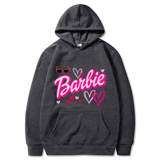 Barbie Pattern Ebay Plus Velvet Sweatshirt Pocket Drawstring Print Hoodie