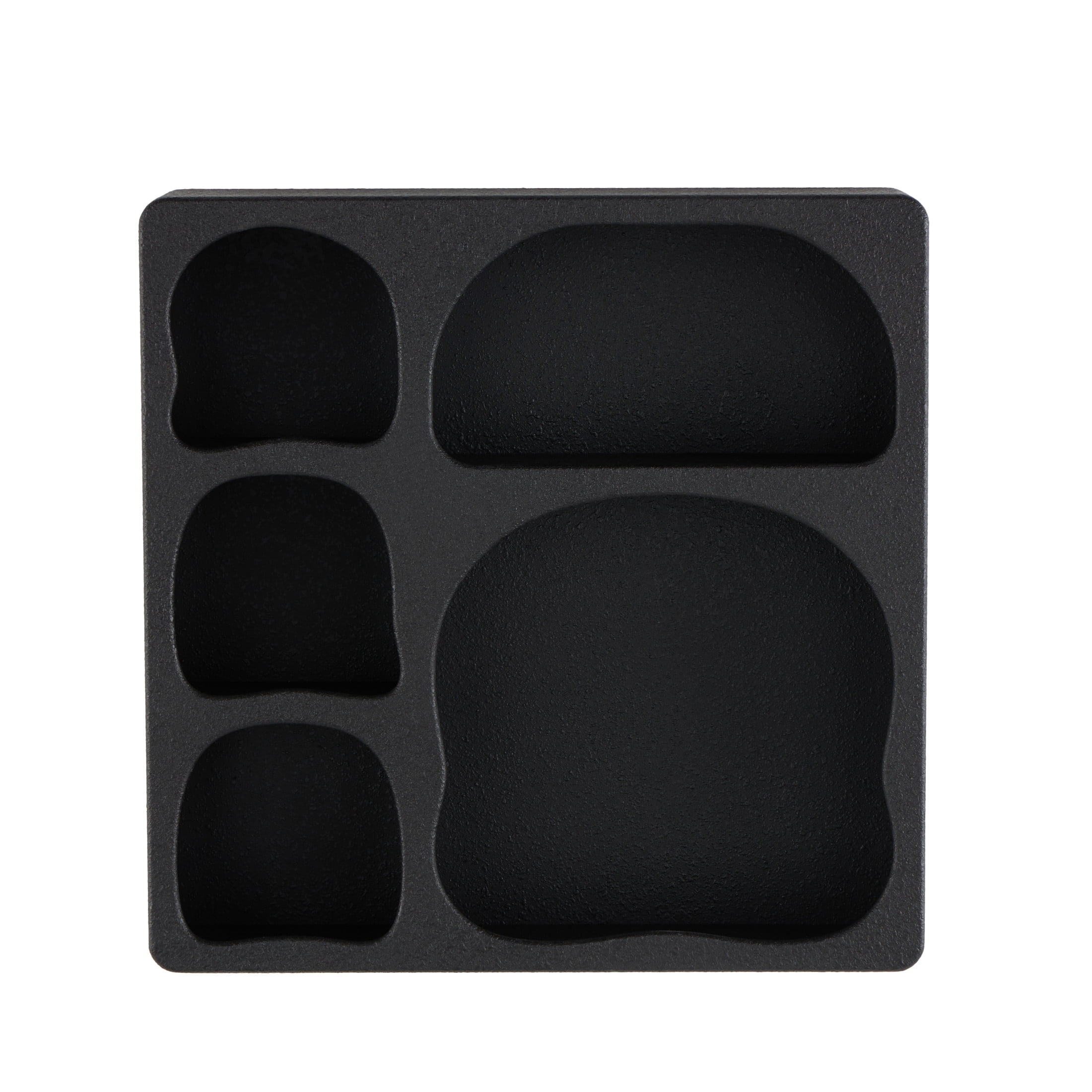 DecMode 19" x 5" 5-Tier Black Geometric Wall Shelf with Abstract Block Shapes