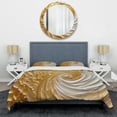 thumbnail image 3 of Designart "Eternal Swirl in Gold I" Abstract Spirals Bedding Covert Set - Abstract Gold Modern Bed Set With 2 Shams, 3 of 6