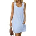 thumbnail image 2 of Summer Dress for Women Sleeveless Tank Dress with Pockets Casual Short A Line Dress Crewneck Sundress 2025 Blue M, 2 of 9
