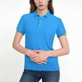 thumbnail image 2 of PFRNLF Womens Polo Shirts Short Sleeve Button Lapel Collared Summer Tops Business Casual Basic Tees, 2 of 7