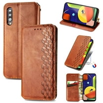Galaxy A50 Wallet Case, Dteck Premium PU Leather Flip Folio Wallet Case with Card Slot Magnetic Closure Case for Samsung Galaxy A50/A50S/A30S , Brown