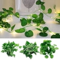 thumbnail image 3 of Ruanlalo String Light Battery Operated Clear Veins Realistic Looking Vibrant Color Energy-saving Decorative Extra-Long Wedding Party Artificial Green Leaf String Light Party Supplies A, 3 of 6