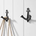 thumbnail image 4 of Danya B 4 Piece Dark Brown Iron Anchor Two-Prong Wall Sculpture Utility Double Hooks, 4 of 6