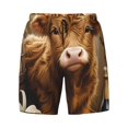 thumbnail image 4 of Lsque Mens Swim Trunks Adorable Calf Butterflies Champagne Pattern - Bathing Suit Compression Liner - Beach Swim Shorts Swimwear - (S-3XL) - Stretch Quick Dry -, 4 of 9