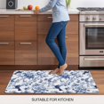 thumbnail image 6 of White Blue Spring Floral Door Mat Indoor Outdoor, Summer Botanical Hummingbird Non Slip Welcome Mat with Rubber Backing, Absorbent Fabric Front Door Mats Entryway Rug for Home Patio Entrance 16"x24", 6 of 8