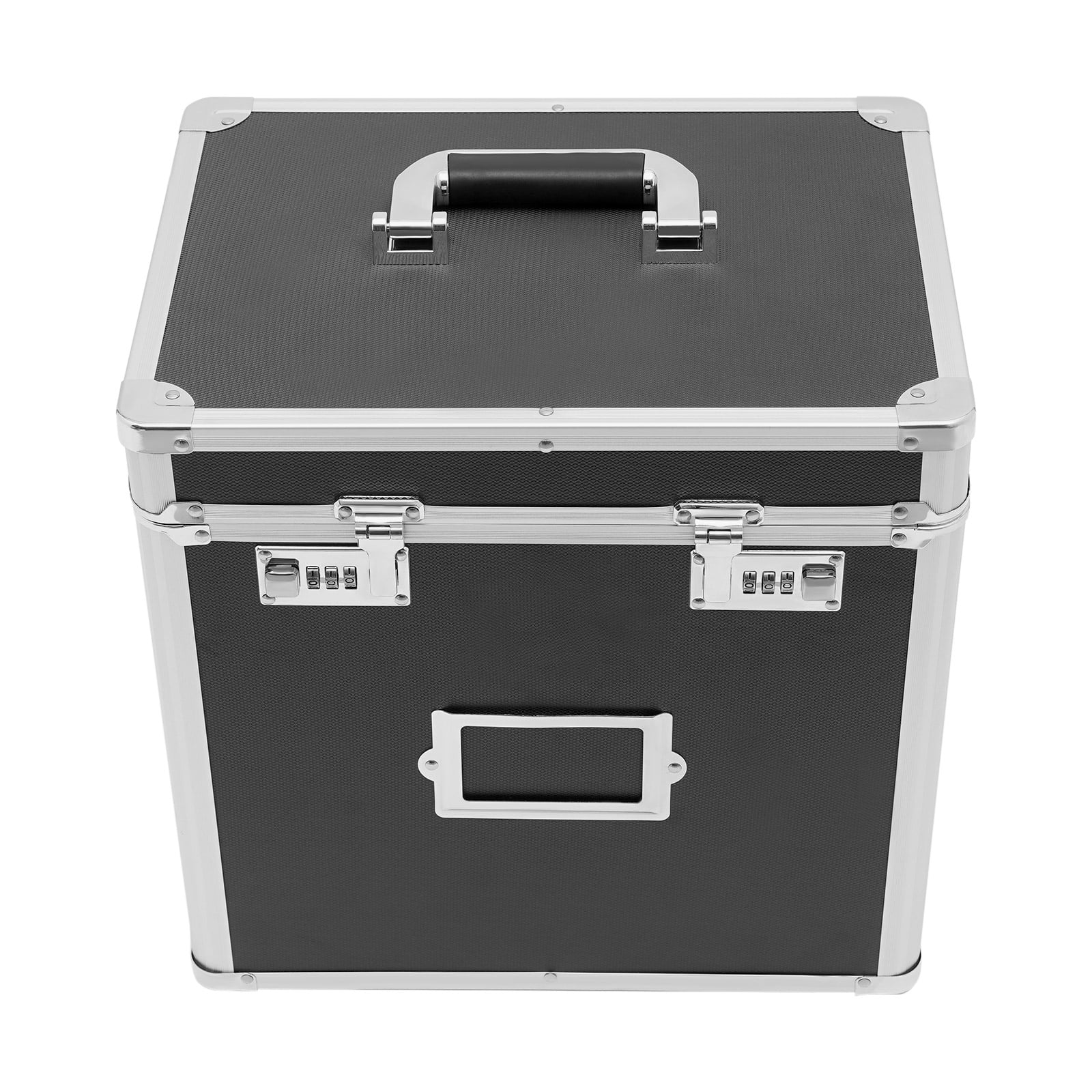 Dwellnix Aluminum Document Case, Black Heavy-Duty File Storage Box & Portable Business Briefcase for Professionals