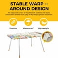 thumbnail image 4 of Happy Easter Table Cloths for 8 Foot Rectangle Tables, Spring Bunny Easter Eggs Floral Beige Wood Patio Waterproof Elastic Fitted Tablecloths, Washable Rectangular Table Cover for Camping, 4 of 8