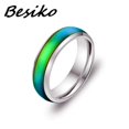 thumbnail image 3 of Besiko-anillos mágicos de acero inoxidable para hombre y mujer, sortija con cambio de Color, sensación de temperatura y emoción, joyería fina, 3 of 3