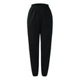 thumbnail image 4 of Itsame Comfortable Loose Pants for Womens Solid Color Retro Relaxed High Waisted Wide Leg Sweatpants Black Size 4XL, 4 of 7