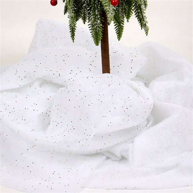 Descuentos Especiales, Falda de árbol de Navidad de algodón con nieve de Navidad, simulación de escena de nieve, decoración de algodón blanco Akmoler