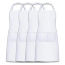 MR.R Sublimation Blanks White Aprons 4 PCS,Sublimation Bib Aprons ,Unisex White Apron for Heat Transfer Printing,25x30 inch