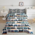 thumbnail image 1 of Erosebridal Cartoon Train Comforter Sets Queen Size, Traffic Transportation Comforters & Duvets, Railway Decor, Reversible, 1 of 7