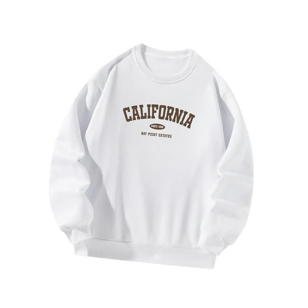 Sudadera de cuello redondo para mujer, ropa deportiva clásica, ropa de gran tamaño, manga larga para viajes en la calle, compras, otoño , S S