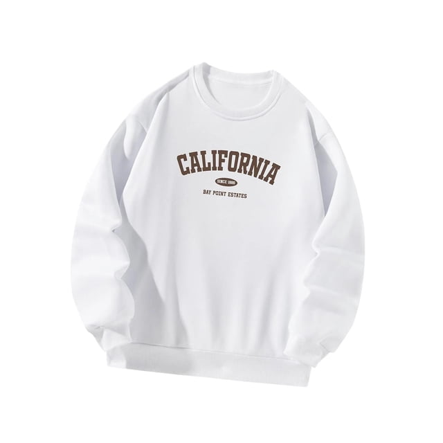 Sudadera de cuello redondo para mujer, ropa deportiva clásica, ropa de gran tamaño, manga larga para viajes en la calle, compras, otoño , SG