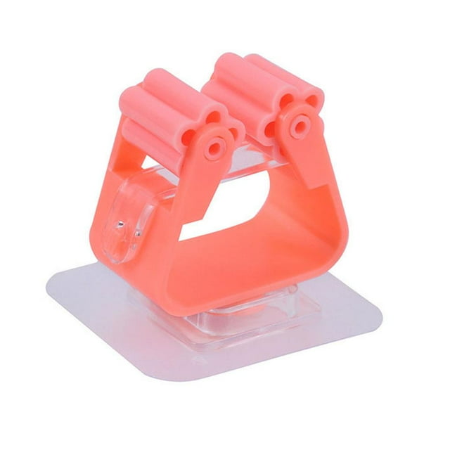 Injueey ABS Holder Adhesivo portátil Precioso Montaje en pared Soporte sin taladro Escoba de cocina Cepillo de limpieza Estante Naranja Type3 NO3