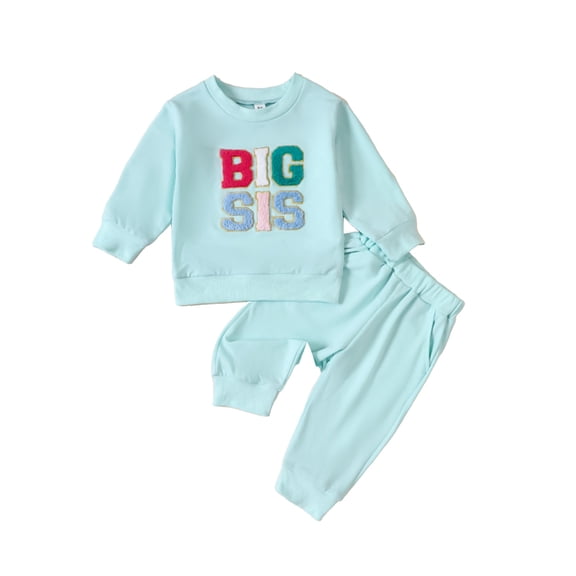 Fesfesfes Outfits for Girls Long Sleeve Shirts Sweatshirt Casual Pants Set Children Big Sister Sports Sweatshirt Set 4-5 Years