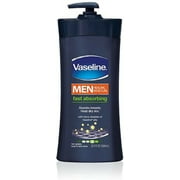 Vaseline Men Body & Face Lotion, Fast Absorbing 20.3 oz (Pack of 2)