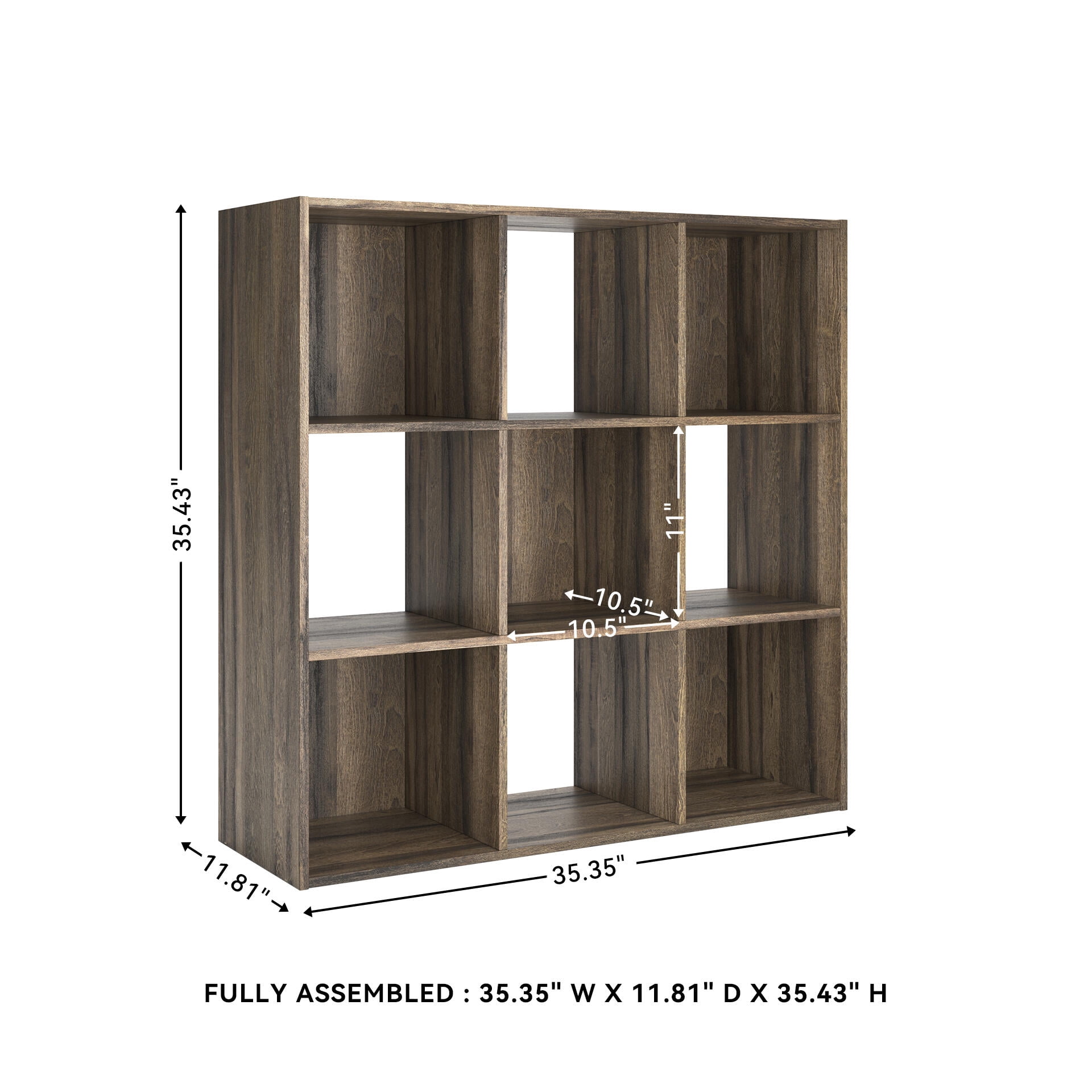Signature Design by Ashley Shallifer 9 Cube Storage Organizer with Oak Finish