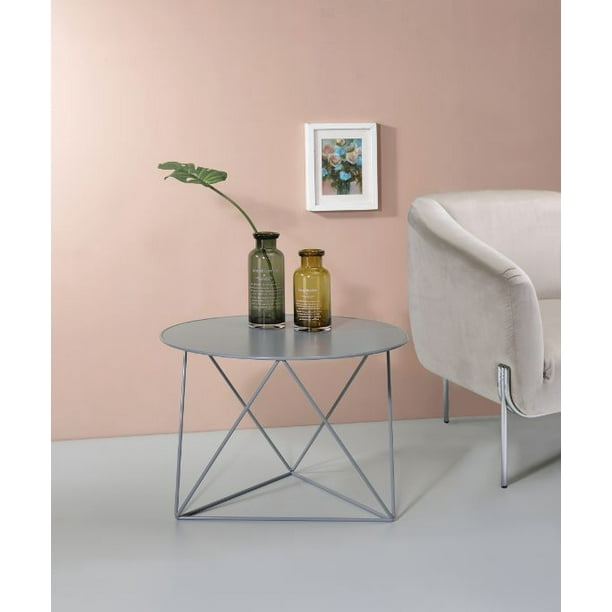 23" Small Round Side Table Metal Round Accent Table Sofa Side Table End Table for Living Room