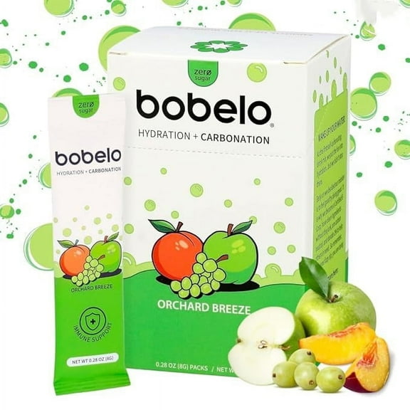 Bobelo Hydration Powder Packets, Orchard Breeze, Immune Support Drink Mix, 30 Ct, 0.28 oz