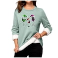 thumbnail image 4 of JIKNTTR Christmas Sweatshirts For Women Winter Warm Long Sleeve Shirt Pullover Top Soft Crewneck Thermal Pullover Stretch Base Layer Shirts, 4 of 5