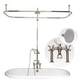 thumbnail image 2 of 60 Inch Clawfoot Tub Side Mount Shower Enclosure with Faucet and Watering Can Shower Head, 2 of 2