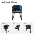 thumbnail image 6 of Upholstered Dining Chair Set of 4 Mid-century Modern Wingback Side Chair Wood Legs Kitchen Navy, 6 of 8