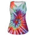 thumbnail image 3 of Blusa sin mangas con cuello en V y estampado teñido anudado a la moda para mujer Pompotops lopia995399, 3 of 5