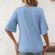 thumbnail image 5 of Puntoco Liquidación de blusas cortas para mujer, blusa holgada informal de manga corta a la moda para mujer, 5 of 5